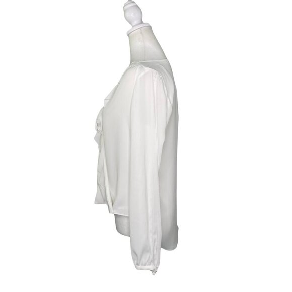 NWT - WHBM Short Front Long Back Ruffled V-Neck Blouse with Eyelets, 2 #262 - Picture 3 of 16